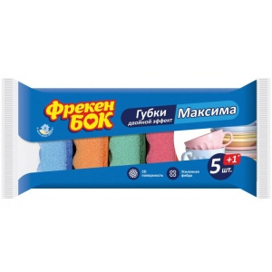 Набір губок поролонових для миття посуду Фрекен Бок Максима 5 + 1 шт. (4820048480185)