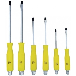 Набір викруток Сталь 6 шт. (SL5x75, SL6x100, SL8x150mm, PH1x75, PH2x100, PH3x150mm) (49096)