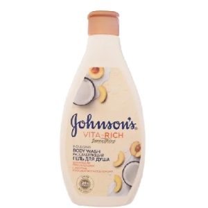 Гель для душа Johnson's Body Vita Rich Care Розслаблюючий з йогуртом, кокосом і  екстрактом персика 250 мл (3574661385617)