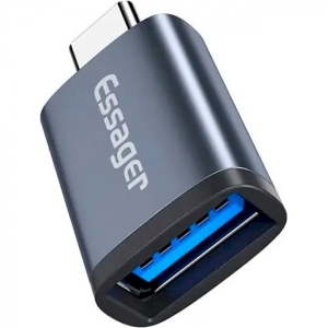 Перехідник Essager Soray OT (USB Female to Type-C Male) USB3.0 Adaptor Grey (EZJAC-SRA0G)