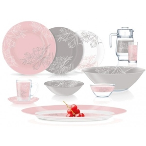 Столовий сервіз Luminarc AMB Fluer Blish Pink&Grey 46 пр. (V0186)