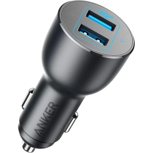 Автомобільний зарядний пристрій Anker PowerDrive III 36W 2xUSB Black (A2729H11/A2729G11)