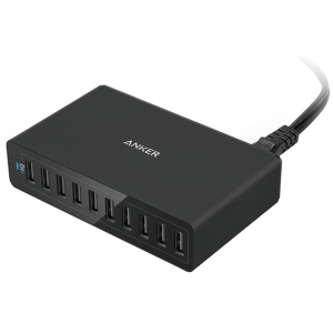 Мережевий зарядний пристрій Anker PowerPort 10 60W 10-port V3 Black (A2133L11)