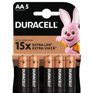 Батарейка тип AA Duracell AA (LR06) MN1500 5 шт. (5000394160651)