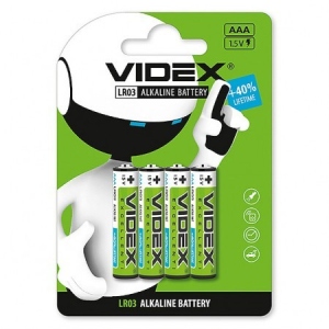 Батарейка тип AAA Videx Alkaline LR03/AAA 4 шт. (21165)