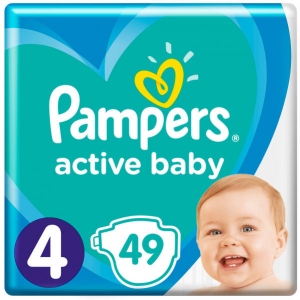 Одноразові підгузки Pampers Active Baby Розмір 4 (9-14 кг), 49 шт. (81709596)