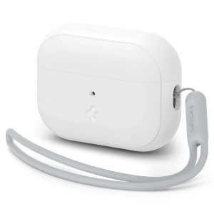 Чохол для навушників Spigen for Apple AirPods Pro 2 Silicone Fit White+Strap Gray (ACS05811)