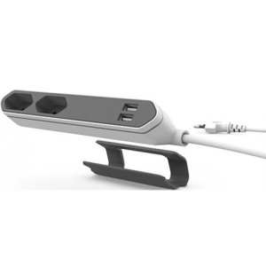 порівняти ціни на Подовжувач 220В Allocacoc Powerbar 2 роз. 1,5 м USB Gray (9102/PB2SEU)