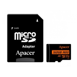 Карта пам'яті Apacer microSDXC 512GB UHS-I/U3 Class 10 (AP512GMCSX10U8-R) + SD адаптер