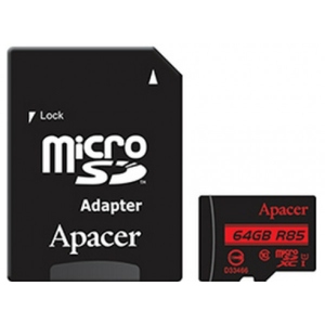 Карта пам'яті Apacer microSDXC 64GB UHS-I U1+adapter (AP64GMCSX10U5-R) Київ