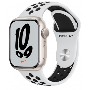 Смарт-годинник Apple Watch Nike Series 7 45mm Starlight Aluminium Case with Pure Platinum/Black Nike Sport Band
