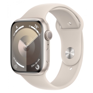 Смарт-годинник Apple Watch Series 9 GPS 45mm Starlight Aluminium Case with Starlight Sport Band - S/M