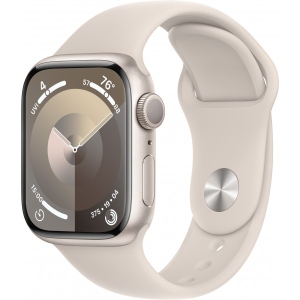 Смарт-годинник Apple Watch Series 9 GPS 41mm Starlight Aluminium Case with Starlight Sport Band - S/M