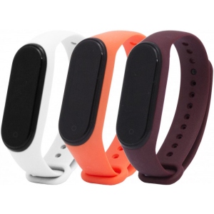 Ремінець для фітнес-браслету Armorstandart for Xiaomi for Xiaomi Mi Band 4/3 Marsala/Orange/White комплект 3 шт. (ARM56667)