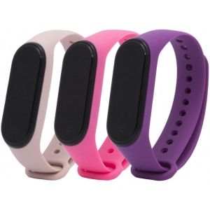 Ремінець для фітнес-браслету Armorstandart for Xiaomi for Xiaomi Mi Band 4/3 Pale Pink/Pink/Purple комплект 3 шт. (ARM56668)