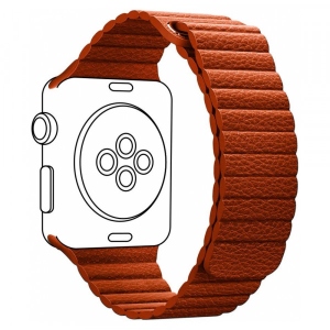 Ремінець для смарт-годинника Armorstandart Leather Loop for Apple Watch 38/40/41mm Orange (ARM57838)