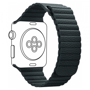 Ремінець для смарт-годинника Armorstandart Leather Loop for Apple Watch 38/40/41mm Midnight Blue (ARM57839)