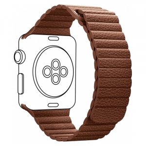 Ремінець для смарт-годинника Armorstandart Leather Loop for Apple Watch 38/40/41mm Saddle Brown (ARM57843)