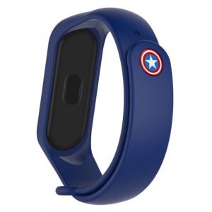Ремінець для фітнес-браслету Armorstandart Superhero Edition for Xiaomi Mi Band 7/6/5 Captain America Blue (ARM57108)