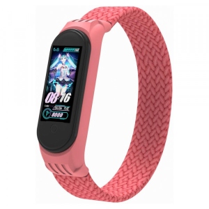 Ремінець для фітнес-браслету Armorstandart Braided Solo Loop for Xiaomi Mi Band 7/6/5/4 Pink size L (ARM58761)
