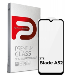 Захисне скло для смартфону Armorstandart Full Glue for ZTE Blade A52 Black (ARM65502)