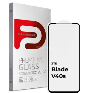 Захисне скло для смартфону Armorstandart Full Glue for ZTE Blade V40s Black (ARM68734) Київ
