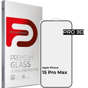Захисне скло для смартфону Armorstandart Pro 3D for Apple iPhone 15 Pro Max Black (ARM68220)