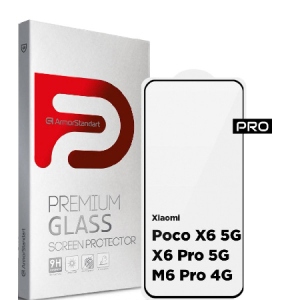 Захисне скло для смартфону Armorstandart Pro for Poco X6 5G/X6 Pro 5G/M6 Pro 4G Black (ARM73500)