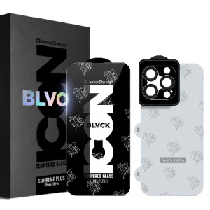 Захисне скло для смартфону Armorstandart Supreme Set Black Icon для Apple iPhone 15 Pro (ARM74187)