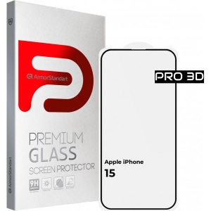 Захисне скло для смартфону Armorstandart Pro 3D for Apple iPhone 15 Black (ARM68217)