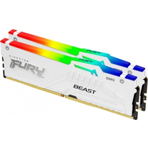 Память DDR Kingston Fury Beast White RGB DDR5 2x16 32GB/5600 (KF556C40BWAK2-32)