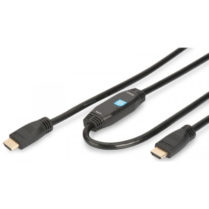 Кабель HDMI Assmann HDMI High speed с усилителем (AM/AM) 30m Black (AK-330105-300-S)