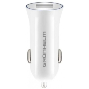 Автомобільний зарядний пристрій Grunhelm 5V 1.5А - 1 USB White (GCC-08)