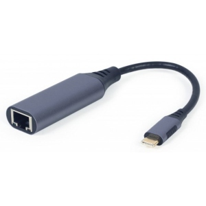 Перехідник USB-C - Ethernet Cablexpert USB type-C Gray (A-USB3C-LAN-01) купити в Києві