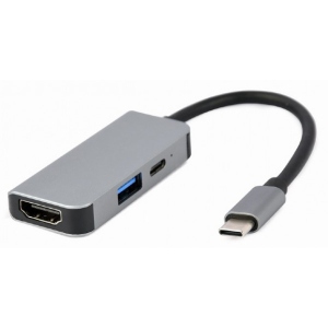 Хаб USB Cablexpert USB-C 3-в-1 USB/HDMI/PD (A-CM-COMBO3-02)