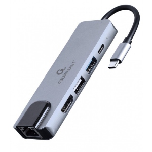 Хаб USB Cablexpert USB-C 5-в-1 HDMI/PD/LAN (A-CM-COMBO5-04)