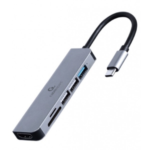 Хаб USB Cablexpert USB-C 6-в-1 HDMI/картридер (A-CM-COMBO6-02)