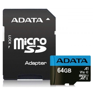 Карта пам'яті A-DATA microSDXC 64GB C10 UHS-I A1 + SD (AUSDX64GUICL10A1-RA1)