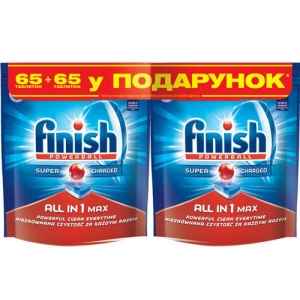 Таблетка для посудомийної машини Finish ALL IN 1 BOGOF 65 + 65