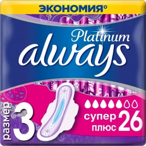 асортимент Прокладки гігієнічні Always Platinum Super Plus Quatro 26 шт. (8001841208329)