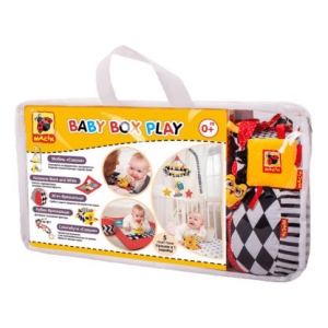Розвиваючий килимок Macik Набір Baby Box Play: мобіль, слінгобуси, килимок, 2 брязкальця (МС 030502-01) Київ