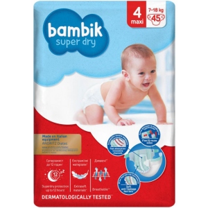 Одноразові підгузки Bambik Jumbo Размер 4 MAXI (7-18 кг), 45 шт. (43405400)