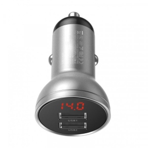 Автомобільний зарядний пристрій Baseus Display Dua Car Charger 24W