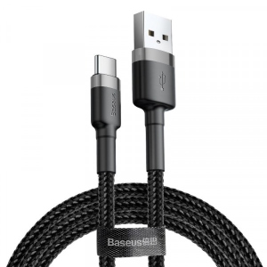 Кабель Baseus Cafule USB-USB-C 2A 3m Gray/Black (CATKLF-UG1)