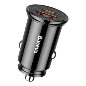 Автомобільний зарядний пристрій Baseus Circular Plastic USB, Type-C PD3.0, QC4.0 Black (CCALL-YS01)