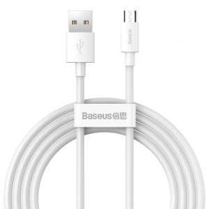 Кабель синхронізації даних Baseus Simple Wisdom USB-MicroUSB 1.5m White (TZCAMZJ-02)