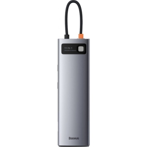 Док-станція Baseus USB3.1 Type-C USB C(PD)100W/HDMI 4K 30Hz/VGA/USB3.2/RJ45/Audio/SD+TF11in1 Grey (CAHUB-CT0G)