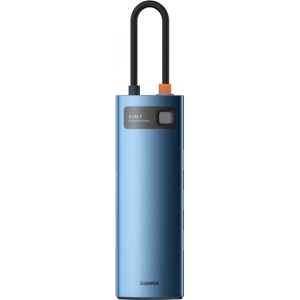 Док-станція Baseus USB3.1 Type C(PD)100W/HDMI 4K 30Hz/3хUSB3.2/RJ45/SD+TF 8in1 Blue (WKWG000103)