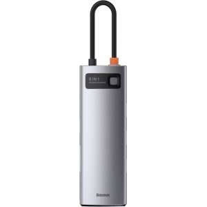 Док-станція Baseus USB3.1 Type C(PD)100W/HDMI 4K 30Hz/3хUSB3.2/RJ45/SD+TF 8in1 Grey (CAHUB-CV0G)