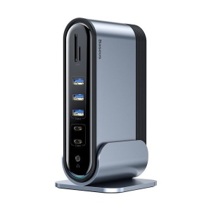 Док-станція Baseus USB3.2 Type-C 1xHDMI/VGA/4xUSB-C/5xUSB/RJ45/SD/TRRS 3.5mm/PD 100W (CAHUB-BG0G)